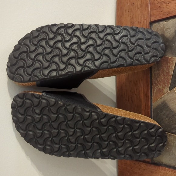 Birkenstock Men's Tema Black Microfiber Narrow Slides/Sandals - Size 38 new - Picture 2 of 6